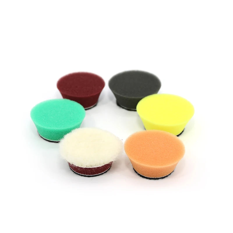 DETAILING 2-Inch Mini Foam & Wool Polishing Pad Kit – 9 / 12 / 29 Pcs – Cutting Polishing Finishing – Car Motorcycle Wheel Hub – Hook & Loop – $20–73