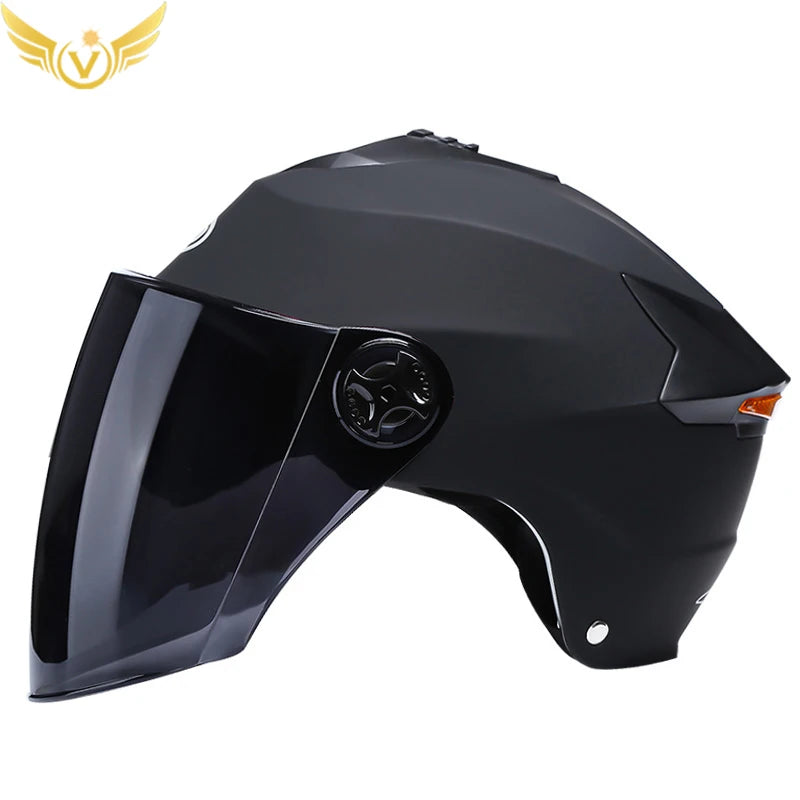 Half Helmets with Rechargeable Double Visor