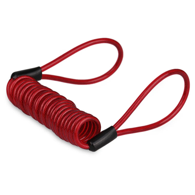 Motorcycle Lock Security Anti-Theft Bicycle Motorcycle Disc Brake Lock Riding Equipment Accessories – 5mm Lock Rod – Metal ABS – 0.115kg – With or Without Rope – Blue Black Red