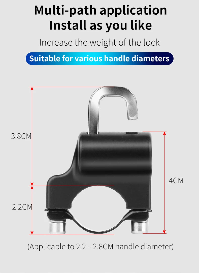 WEST BIKING Mini Bike Helmet Lock Portable Aluminum Alloy Bicycle Motorcycle Anti-theft Safety Lock MTB Road Bike Accessories