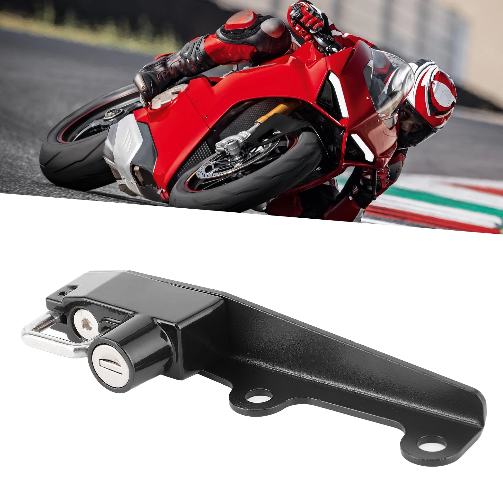 Motorcycle Helmet Lock AntiTheft Stainless Steel W/2 Keys Fit for Ducati Panigale V4/V4S 2018