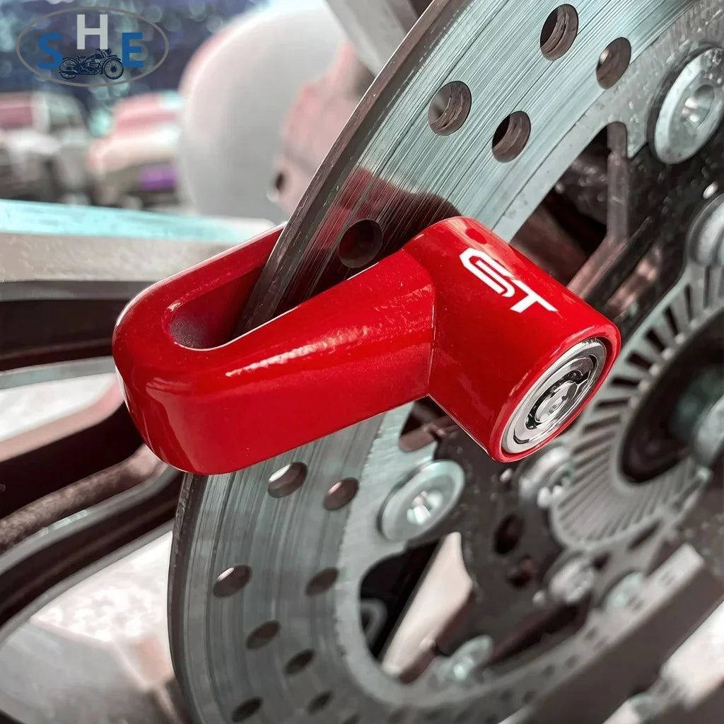 PTSHY For Suzuki GSX-S1000GT GSXS-GT GSX-S Motorcycle Disc Lock Safety Theft-Protect Cap Anti-Theft Lock – 5mm Lock Rod – Alloy – No Logo – GT Logo – Black Blue Red