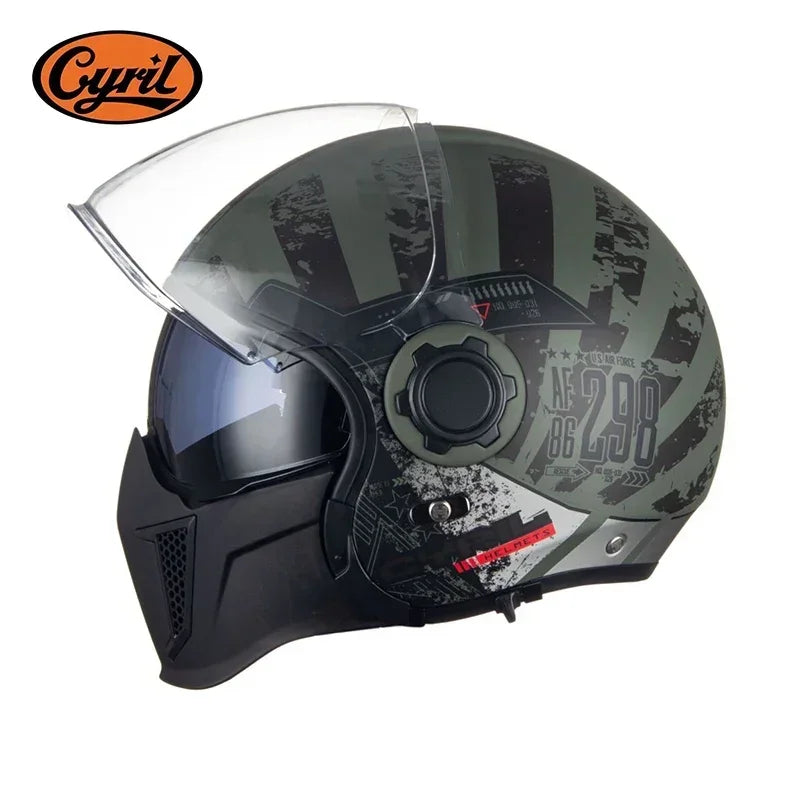 Retro Modular Helmet with DOT ECE Certification