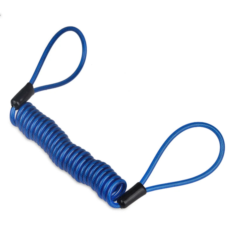 Motorcycle Lock Security Anti-Theft Bicycle Motorcycle Disc Brake Lock Riding Equipment Accessories – 5mm Lock Rod – Metal ABS – 0.115kg – With or Without Rope – Blue Black Red