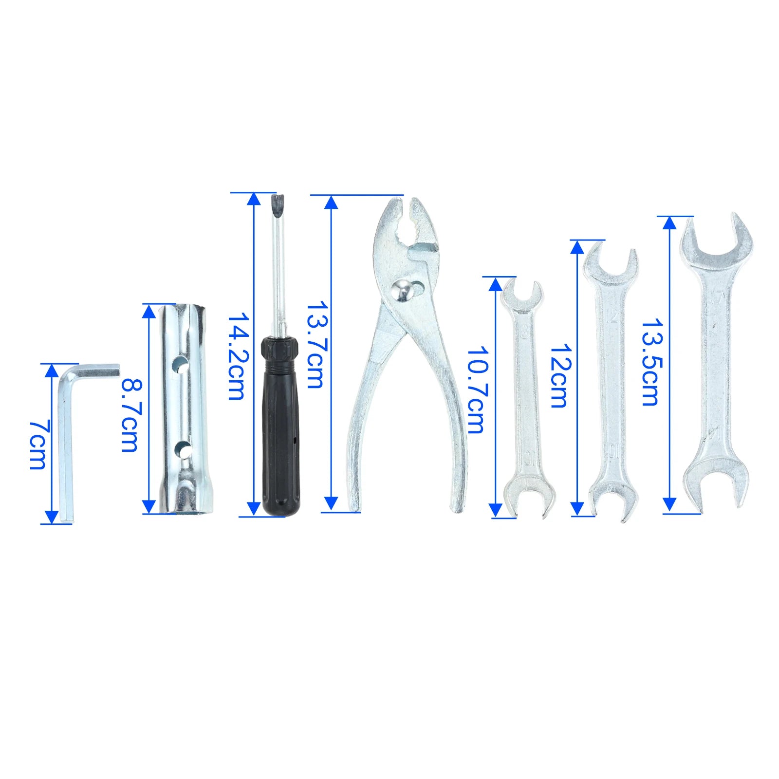 Universal 7-Piece Motorcycle Repair Tool Kit – Screwdriver, Sleeve Wrench & Pliers – Storage Bag – Honda / Suzuki / Yamaha – $22