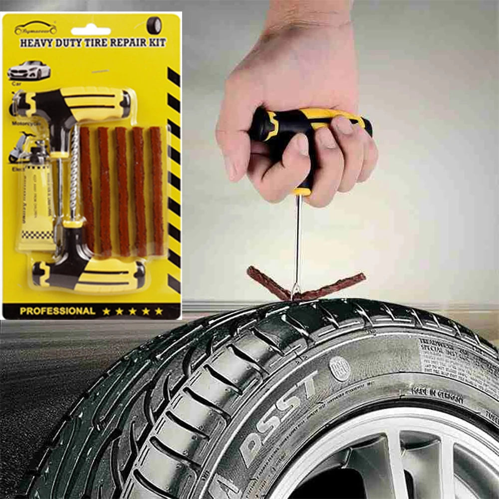 8pcs Emergency Tubeless Tire Repair Kit with Repair Strips – With or Without Storage Box – Car Motorcycle Bicycle – $15