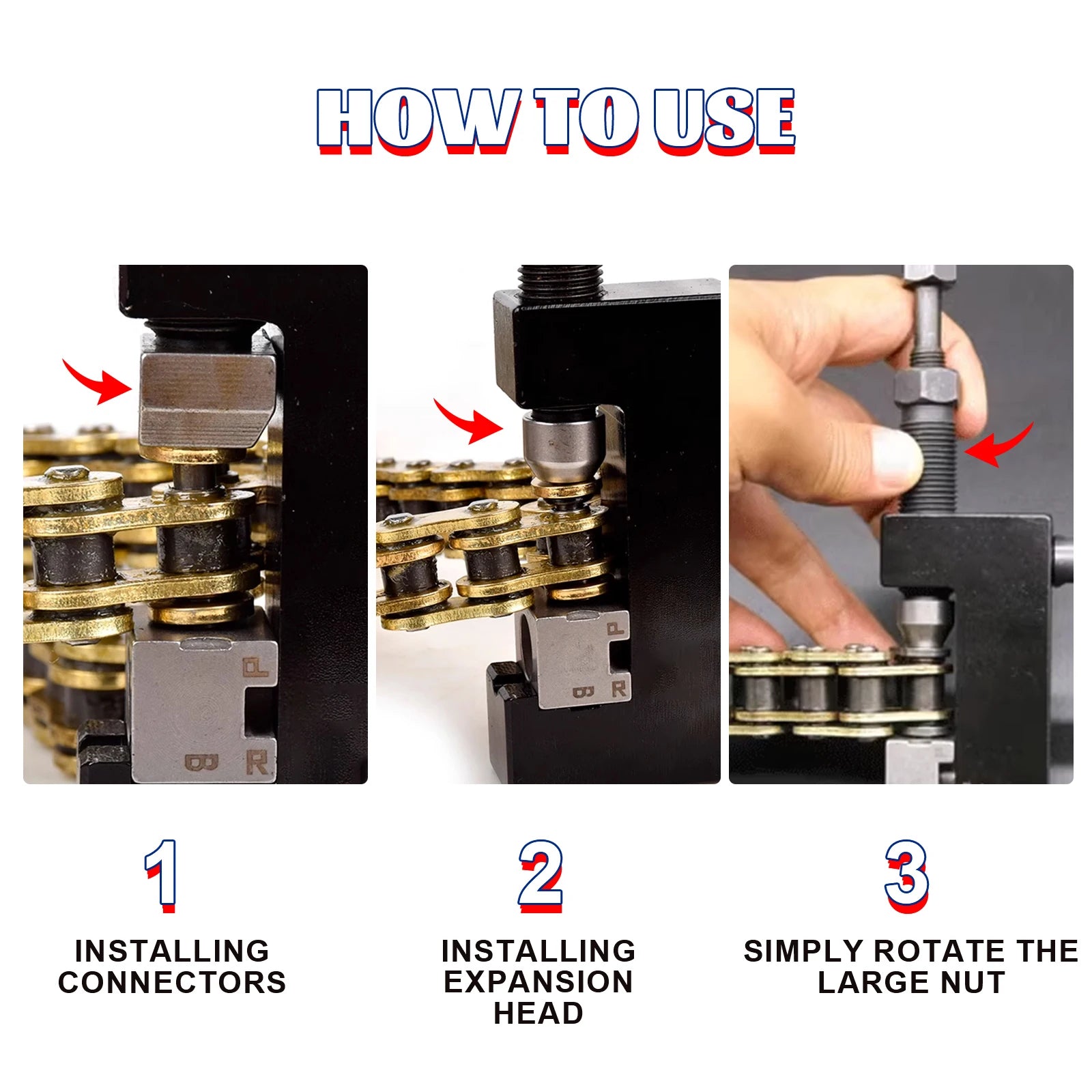 Motorcycle Chain Breaker & Disassembly Tool Kit – for 520 525 530 Chain – Rivet Link Willow Nail Kit – $50