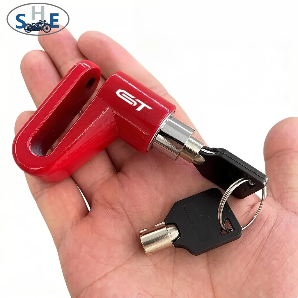 PTSHY For Suzuki GSX-S1000GT GSXS-GT GSX-S Motorcycle Disc Lock Safety Theft-Protect Cap Anti-Theft Lock – 5mm Lock Rod – Alloy – No Logo – GT Logo – Black Blue Red
