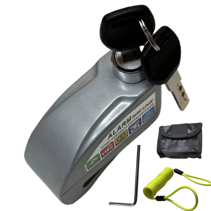 Falante Motorcycle Alarm Lock Safety Anti-Theft Disc Brake Aluminum Alloy Motorbike Bicycle Accessories – Model 8302 – 21x14x4cm – 18 Color Styles