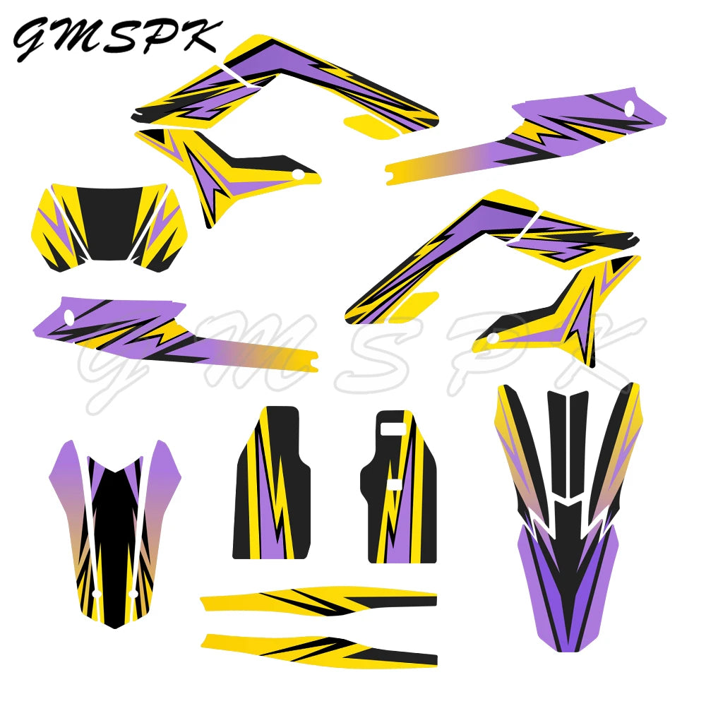 Motocross Team Graphics Background Decal Sticker Kits for Sur-Ron Storm Bee 2023–2024 – Custom Number & Name – PVC – 24 Styles – Glossy / 3D – $70–$92