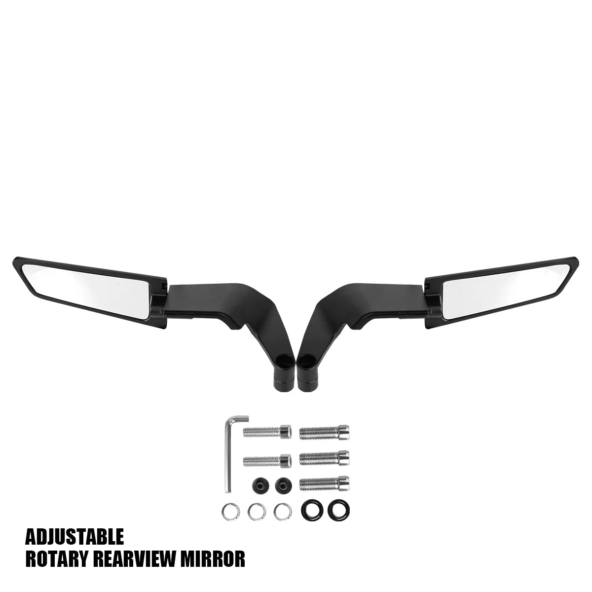 HVLMHA Yamaha MT-07 MT-09 MT-10 Stealth Winglet Rotatable Motorcycle Mirror CNC Aluminium Adjustable Rearview Motorcycle Mirror Kit 2021-2023
