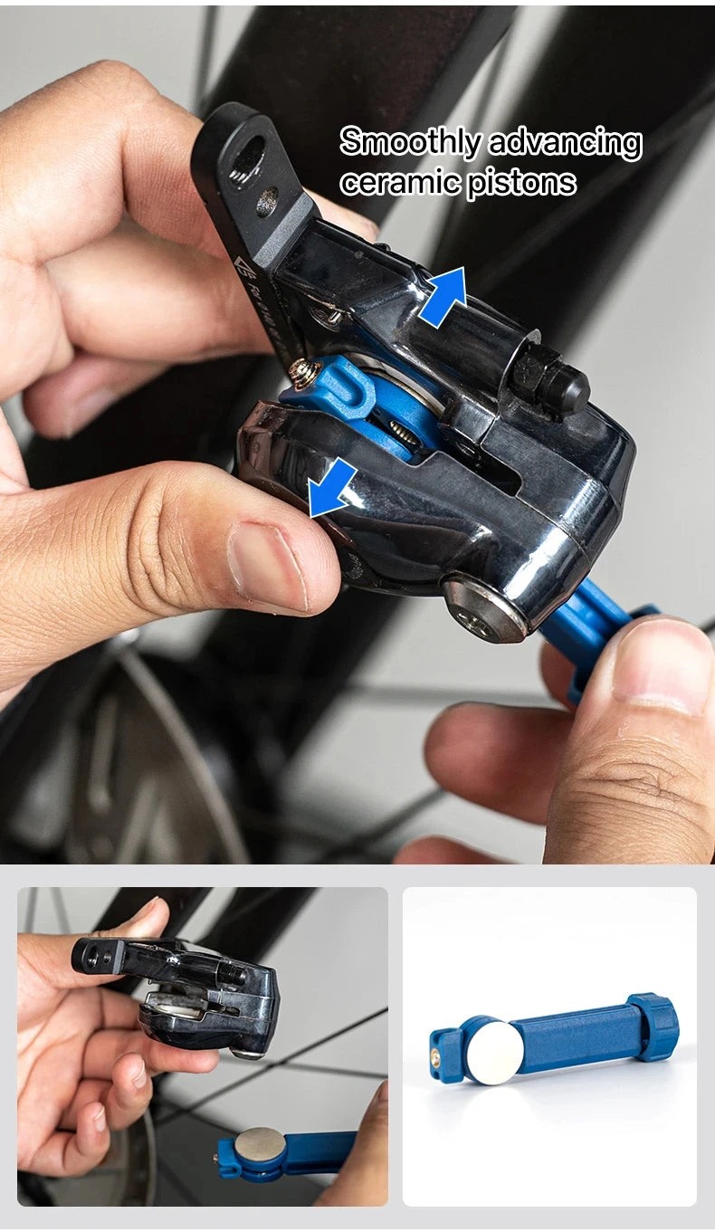 2-in-1 Bicycle Brake Pad Spreader Tool – Brake Bleeding Tools Durable PA6 Carbon Steel 360° Rotatable Hydraulic Disc Brake Caliper Piston Reset – 1 / 2 / 3 / 4 / 6 PC – from $10