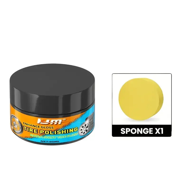 Motorcycle & Car Tire Shine Protection Wax – Plastic Renovator Interior Enhancer Tire Protector Black Gloss Formula – $10