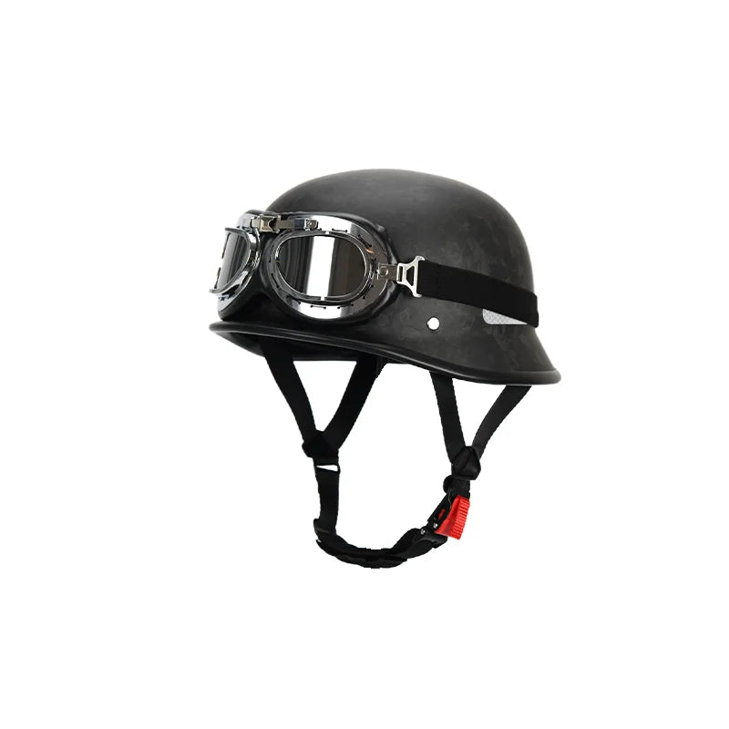 Carbon Fiber Helmets – Forged Carbon Fiber Retro Half Face Motorcycle Helmet, German-Style Lightweight Design