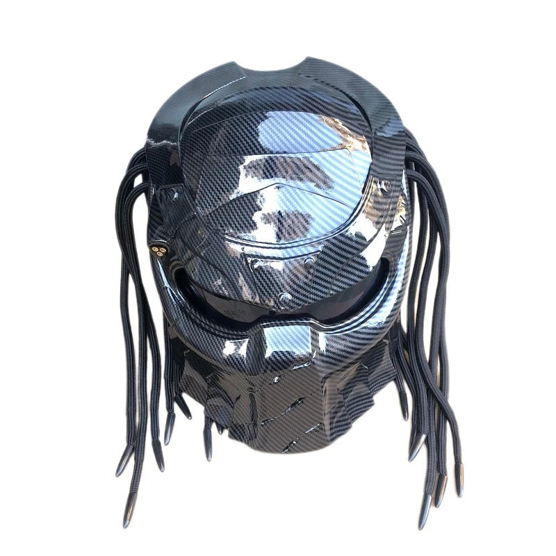 Carbon Fiber Helmets – Predator Full Face Motorcycle Helmet, DOT & ECE Certified, Retro Racing Design