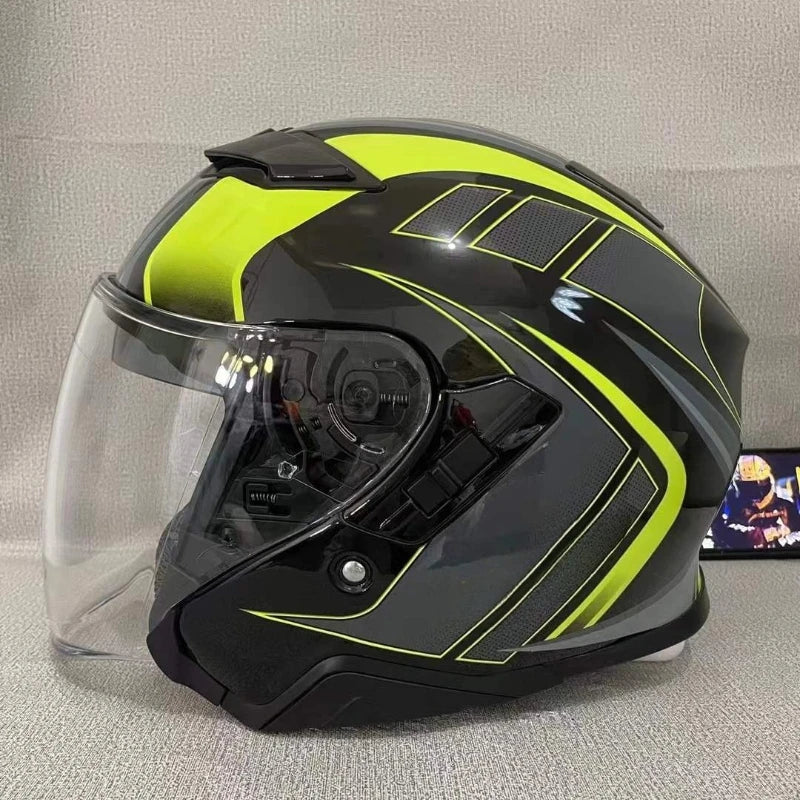 Open Face Helmets – J-Cruise II 3/4 Jet Motorcycle Helmet, Dual Visor, Retro Scooter Style for Men & Women