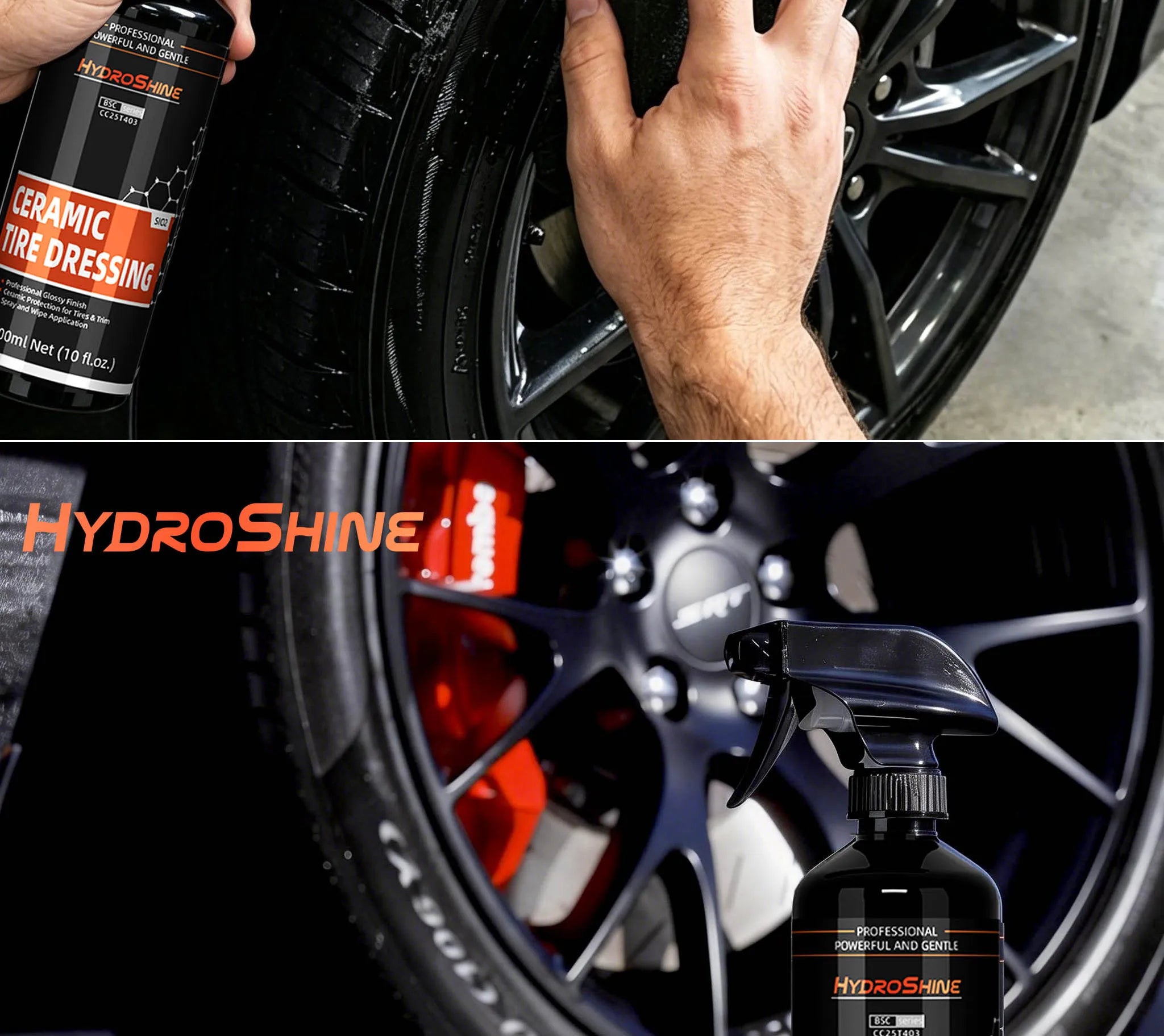 Hydroshine Ceramic Tire Dressing – Black Wet Look Tire Shine Deep Glossy Finish UV Protection Long-Lasting – 50ml / 100ml / 300ml – $14–35