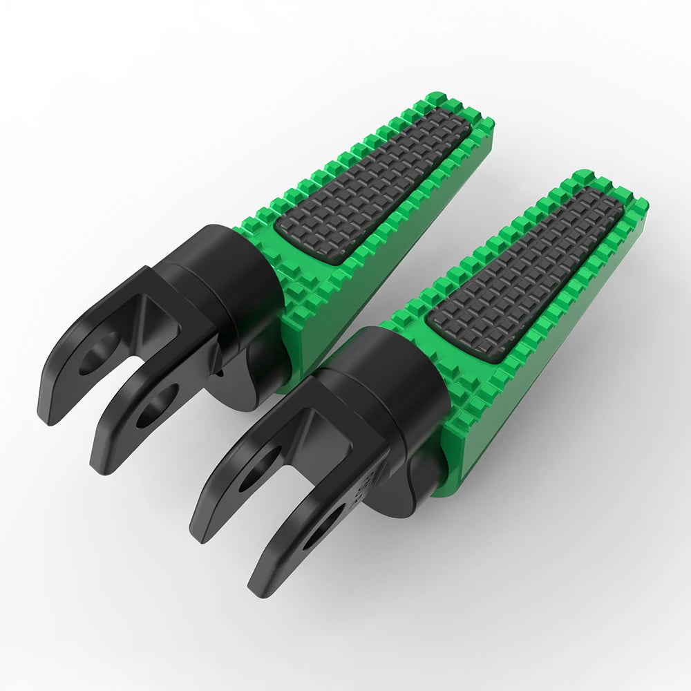 Kawasaki Z650 Anniversary / Z650RS / Z1000SX / ZX-6R / ZX-9R Front Foot Pegs – Adjustable 360° or Straight – CNC Aluminum + Rubber – 7 Colors – $75–$90