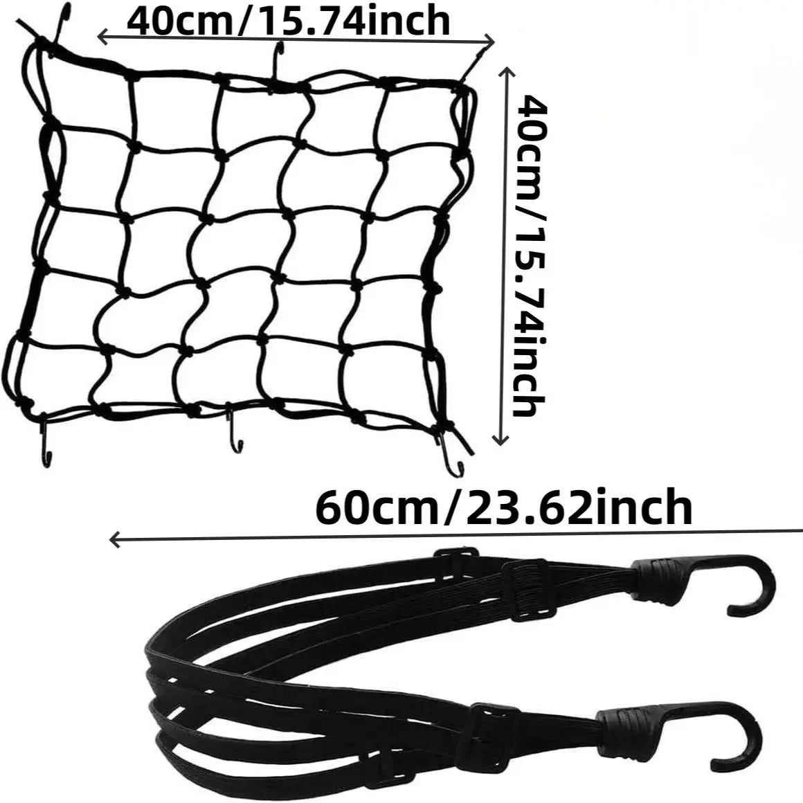 Cargo Net – Motorcycle Helmet Net with Hooks