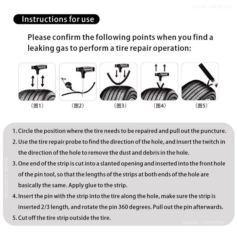 Tubeless Tire Puncture Plug Repair Kit with Storage Box – 23 / 31 / 42 / 52pcs – Car Motorcycle Bicycle – $10–18