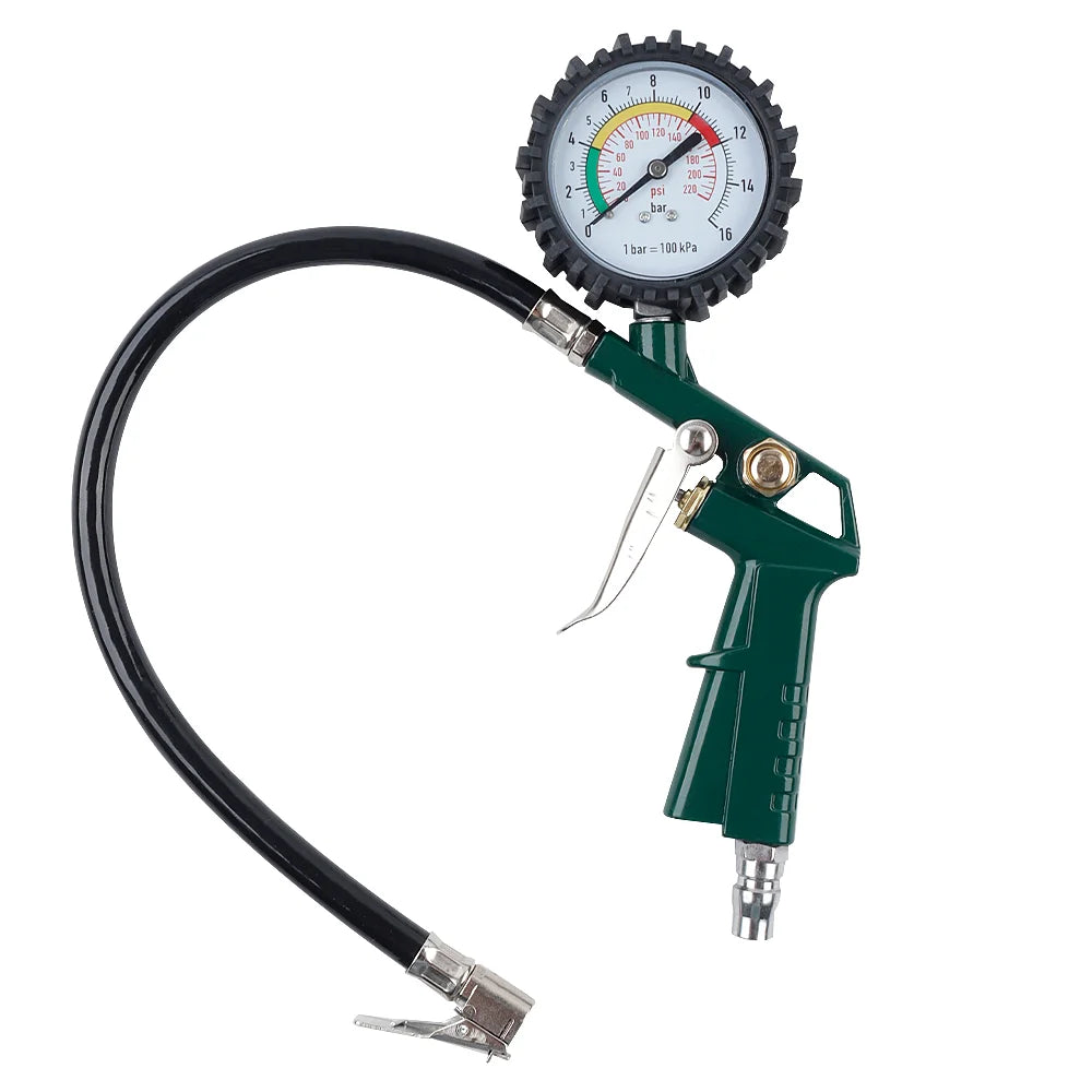 0–16 Bar Tire Pressure Gauge – High-Precision Dial Tire Inflator for Car, SUV, Motorcycle & Bicycle