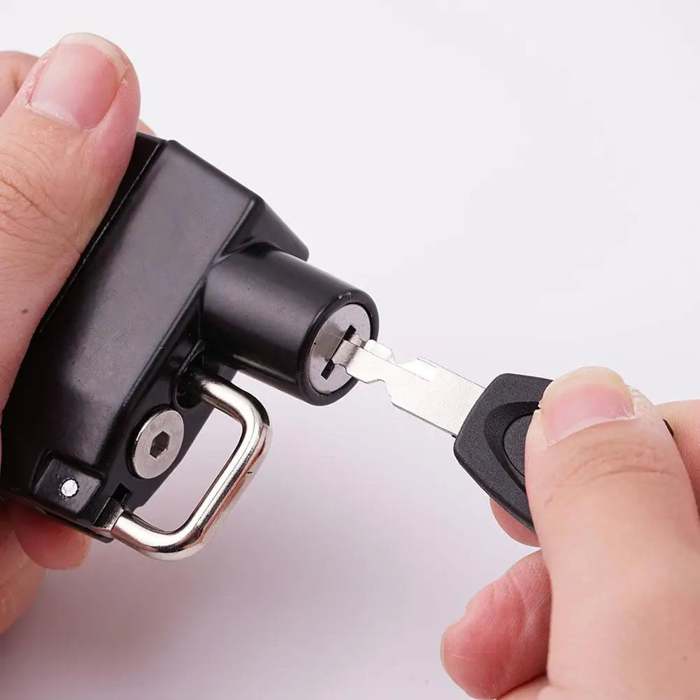 Motorcycle Helmet Lock Anti-Theft Bicycle Helmet Security Locks For 20-28mm Handlebar with 2 Keys and Installation Tool