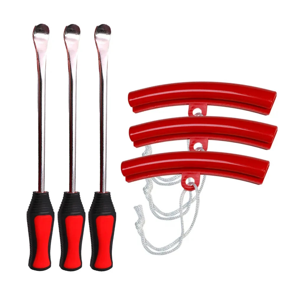 Motorcycle Wheel Rim Protector & Tire Changing Lever Spoon Kit – Wheel Guard with Crowbar – Car Bicycle Universal – from $12