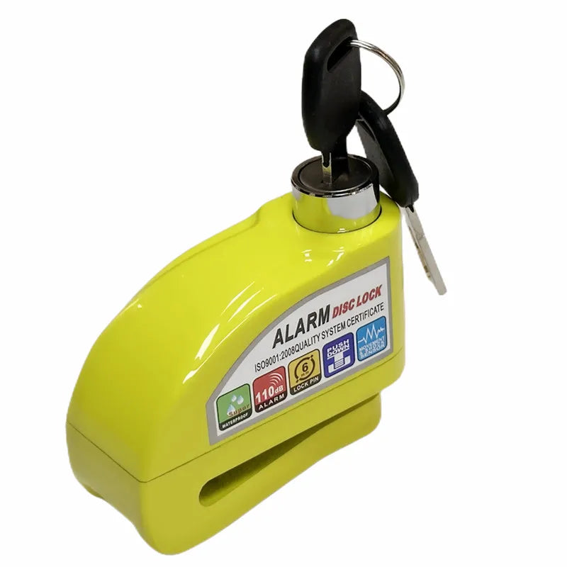 Falante Motorcycle Alarm Lock Safety Anti-Theft Disc Brake Aluminum Alloy Motorbike Bicycle Accessories – Model 8302 – 21x14x4cm – 18 Color Styles