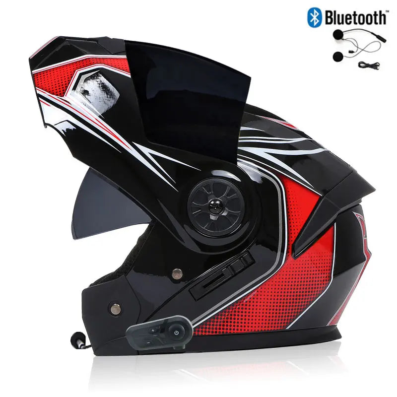 Bluetooth Modular Helmets – DOT Flip-Up Full Face Motorcycle Helmet, Dual Visor for Men & Women