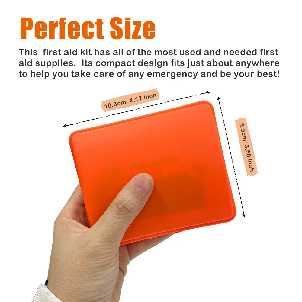 16-Piece Compact First Aid Kit - Portable & Waterproof Emergency Supplies for Home, Office, Hiking, Camping & Travel