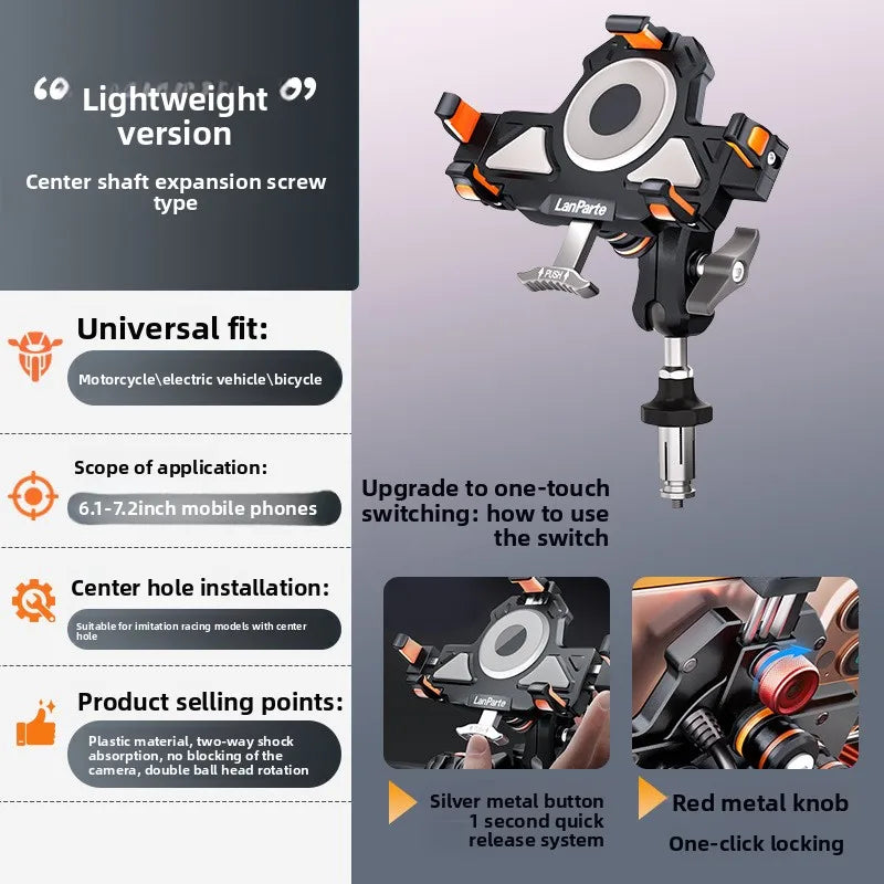 Metal Shockproof Motorcycle Phone Holder 4 Vibration Dampener 15W Wireless Charger Fast Charging Motorbike Bicycle Bike Stand