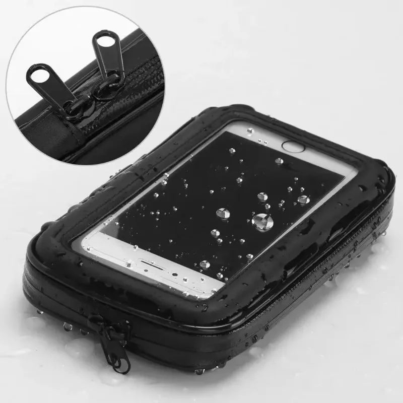 Waterproof Motorcycle Phone Pouch – Touchscreen Handlebar Case for iPhone, Samsung & Smartphones