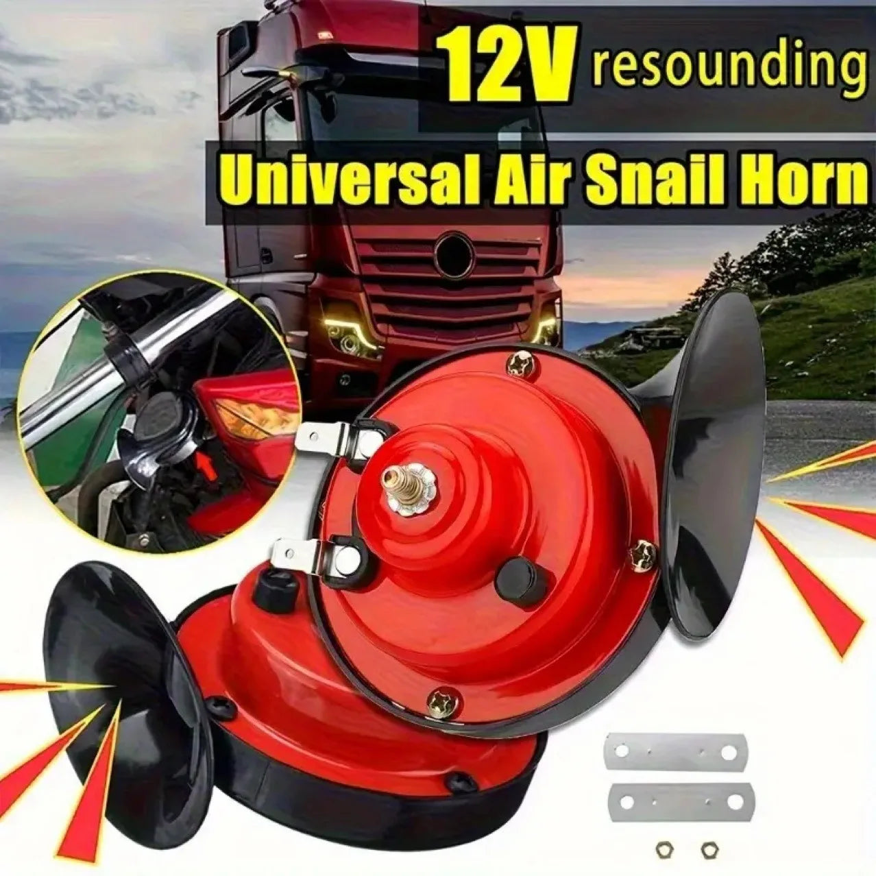 Motorcycle Horn – 12V/24V/48V Super Loud Waterproof Snail Horn