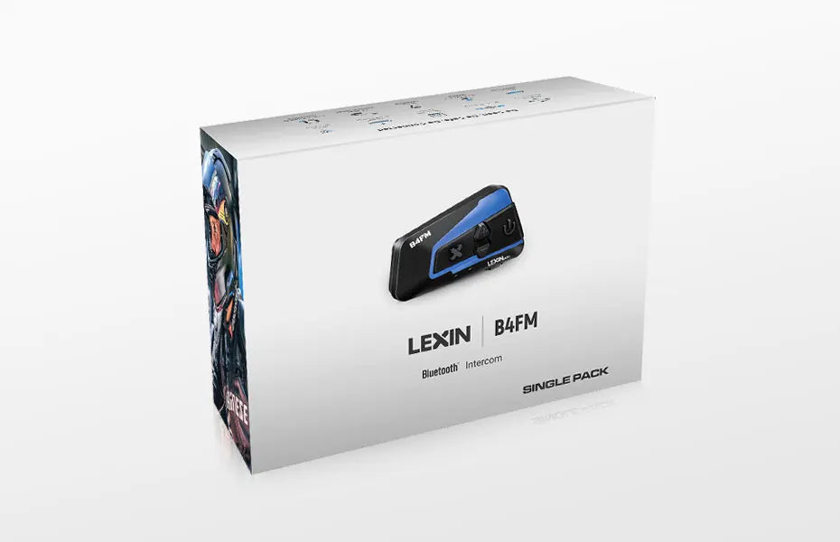 LEXIN B4FM-X Motorcycle Bluetooth Intercom – 10-Rider Music Sharing