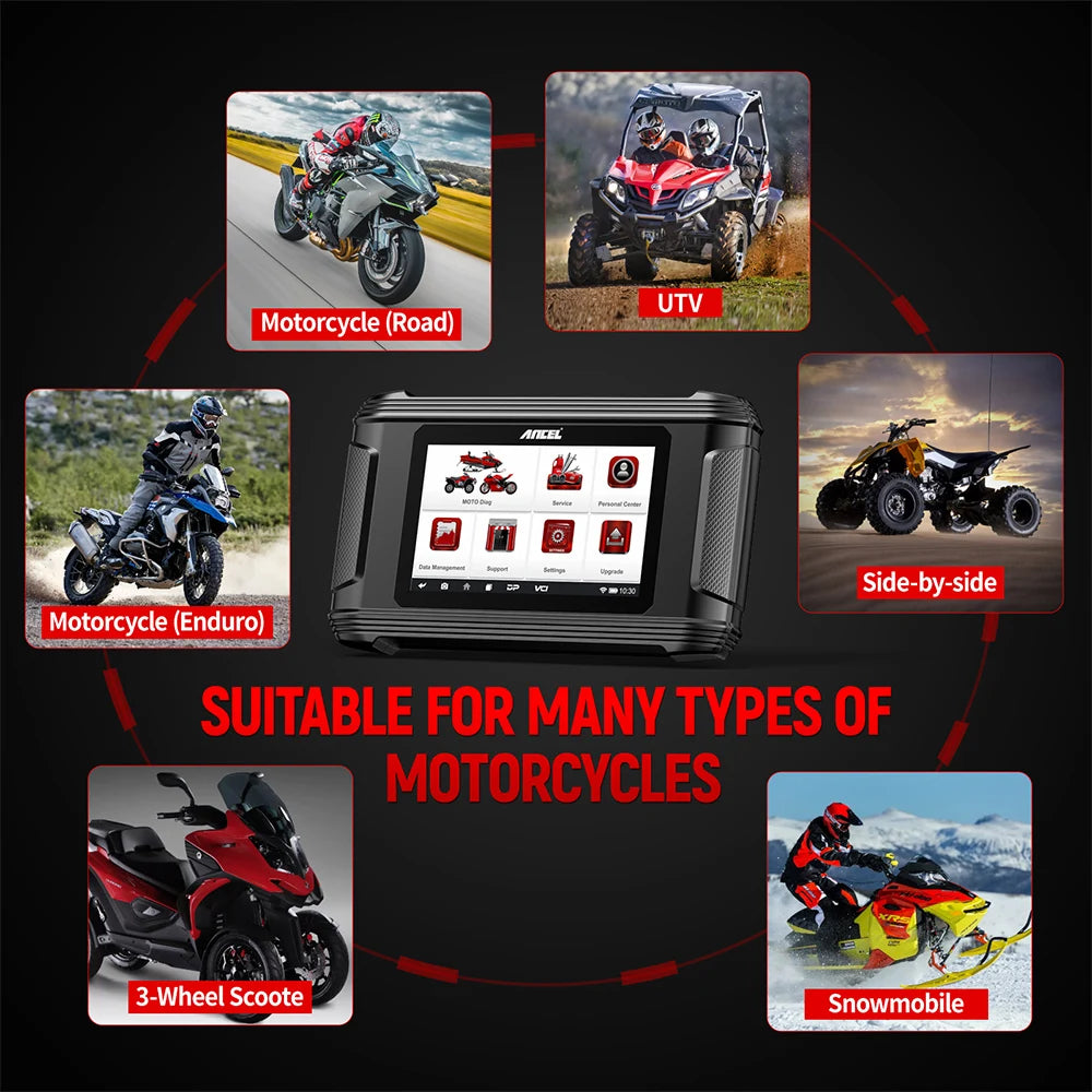 ANCEL MT500 Motorcycle Diagnostic Tablet – US Version – Full System + 30+ Resets + ECU Coding – Harley / Indian / Polaris / BRP + Asian – $1,196