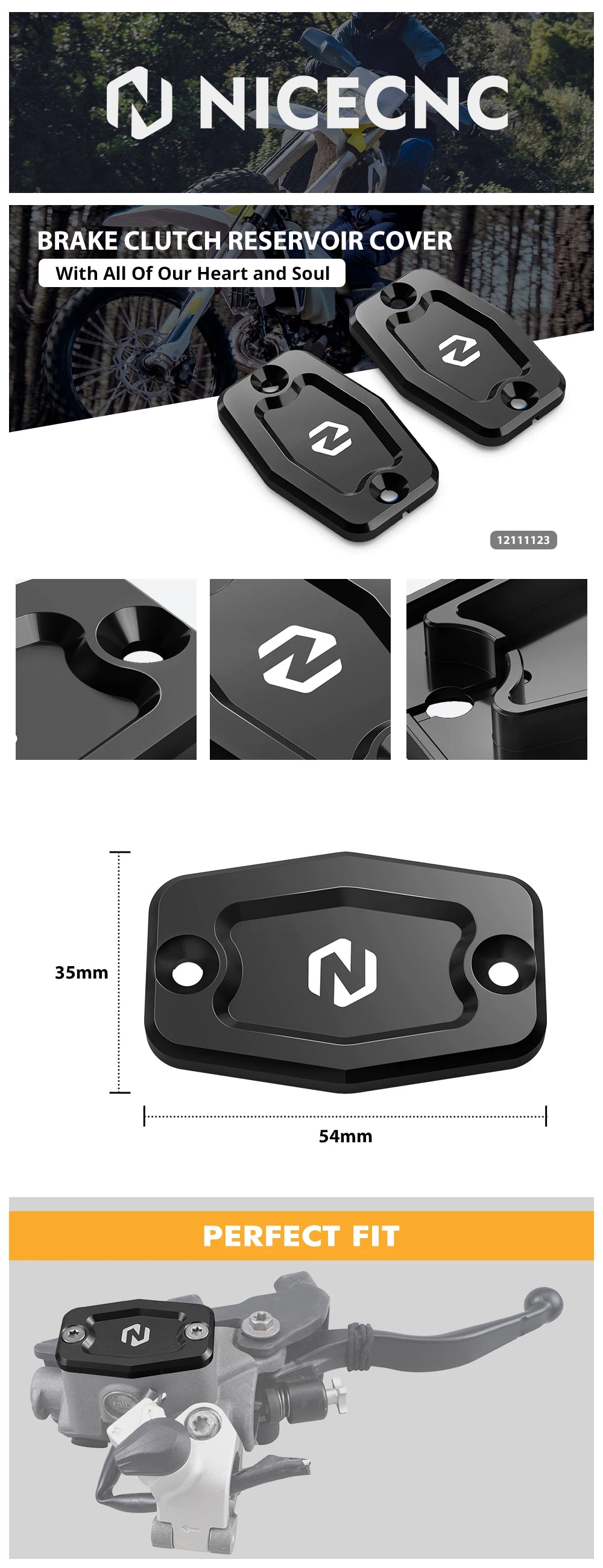 Husqvarna TE/FE 150–501 2022–2024 / GasGas EC/ECF 250–350 2021–2024 NICECNC Shorty Brake Clutch Lever & Fluid Reservoir Cover – CNC 6061-T6 Aluminum – $21–$116