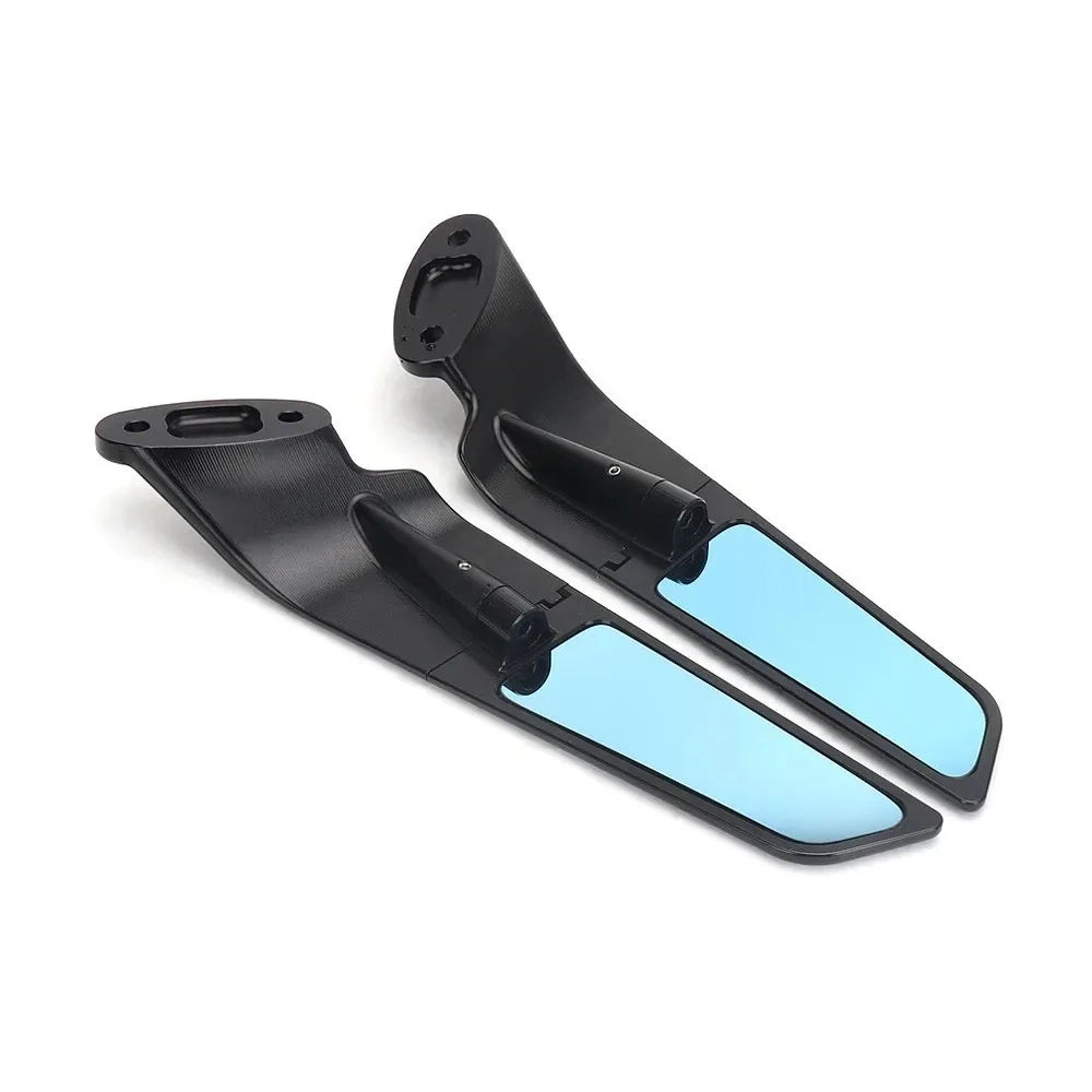 Honda CBR CNC Billet Aluminium Aerodynamic Rearview Mirror Pair Blue Anti-Glare for CBR650R CBR600RR CBR400R CBR250RR CBR150R