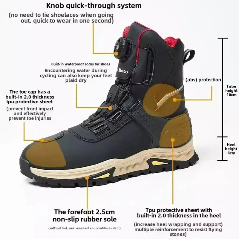 Riding Boots – Men’s & Women’s Motorcycle Boots, Anti-Slip Winter Outdoor Racing Shoes