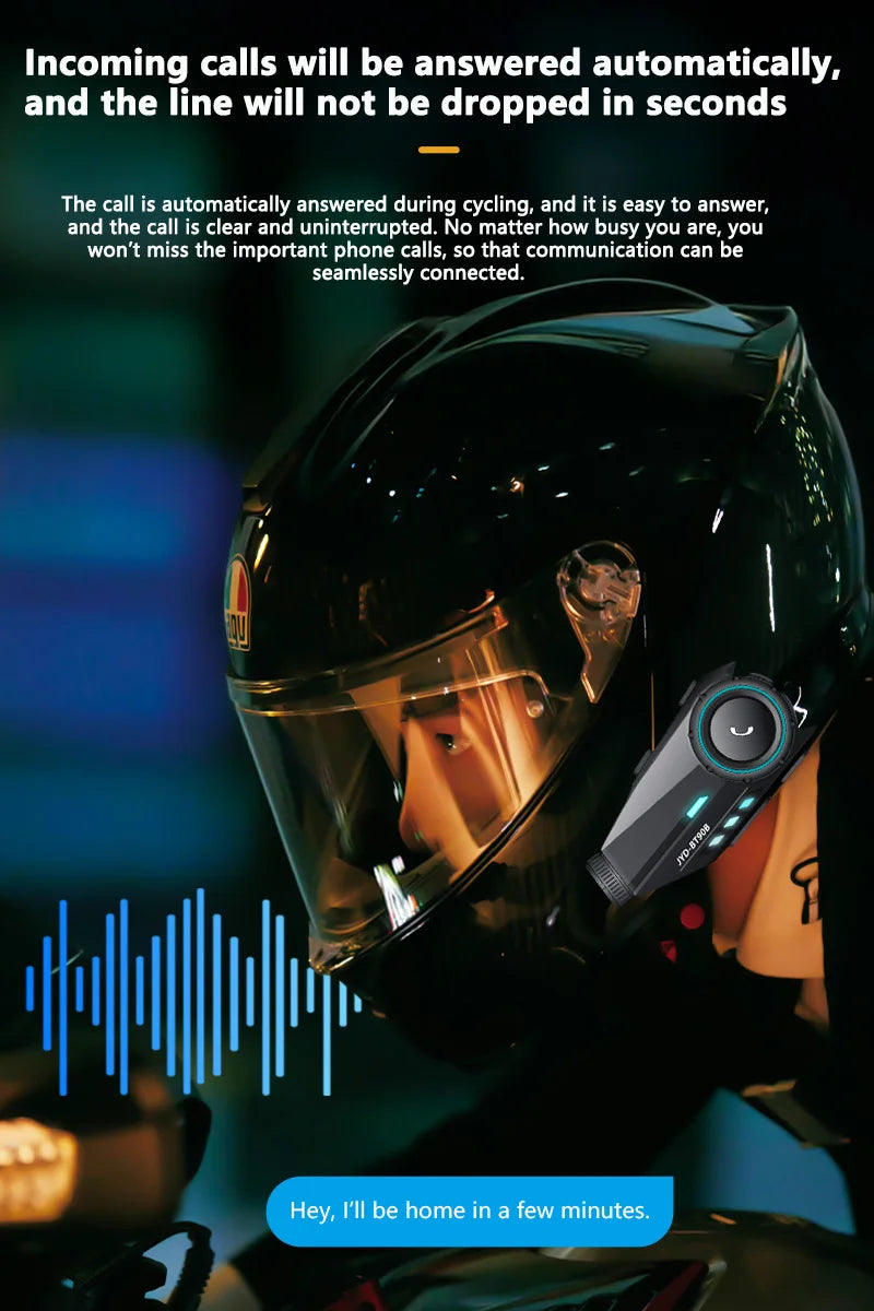 Motorcycle Bluetooth Headset – Wireless Helmet Intercom with Camera