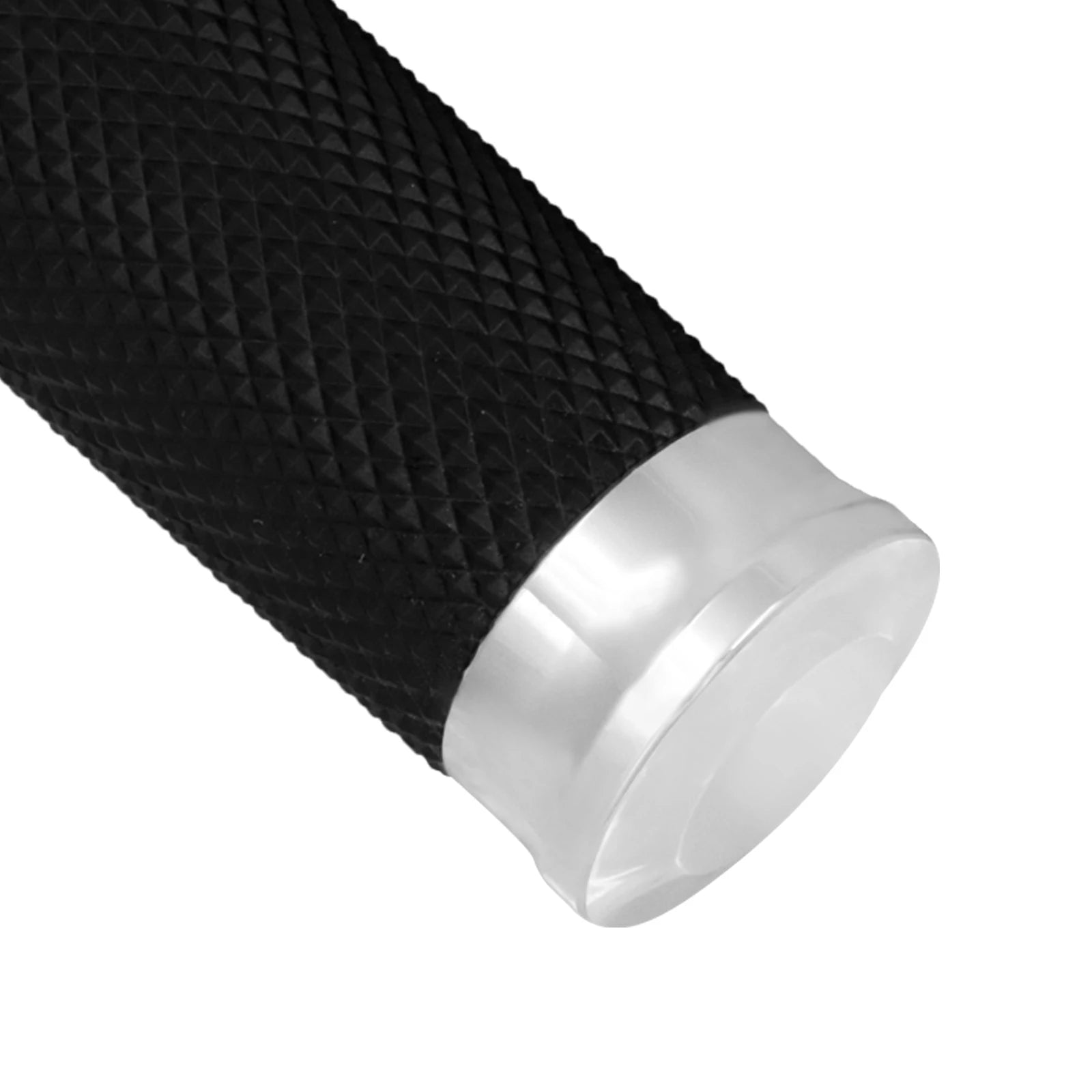 REWMTER Harley-Davidson Motorcycle Handlebar Grips 1" 25mm Aluminum Rubber Lining Hand Grips for Harley Sportster XL 883 1200 XR Touring Road King Dyna Softail V-Rod VRSC – Black / Chrome (1 Pair)