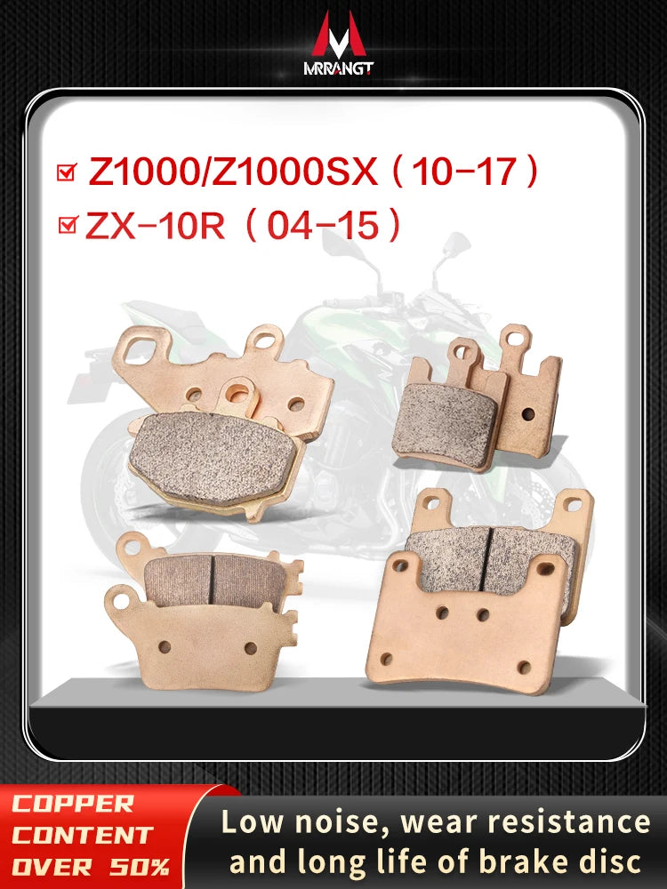 Sintered Metal Brake Pads for Kawasaki ZX-10R 2004–2015 Z1000 Z1000SX 2010–2017 – Brake Pad Tools – Front / Rear / Set – from $26