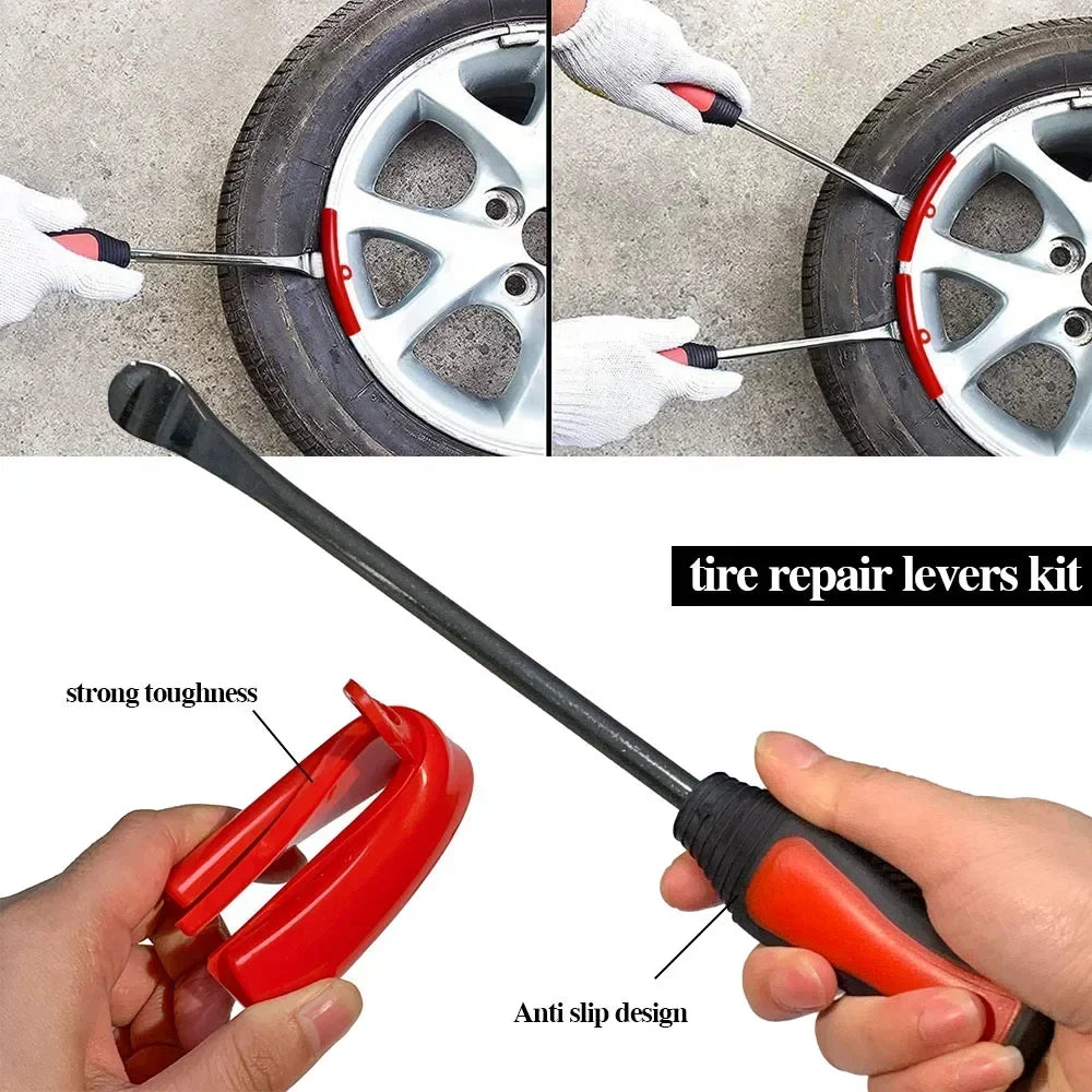 Motorcycle Wheel Rim Protector & Tire Changing Lever Spoon Kit – Wheel Guard with Crowbar – Car Bicycle Universal – from $12