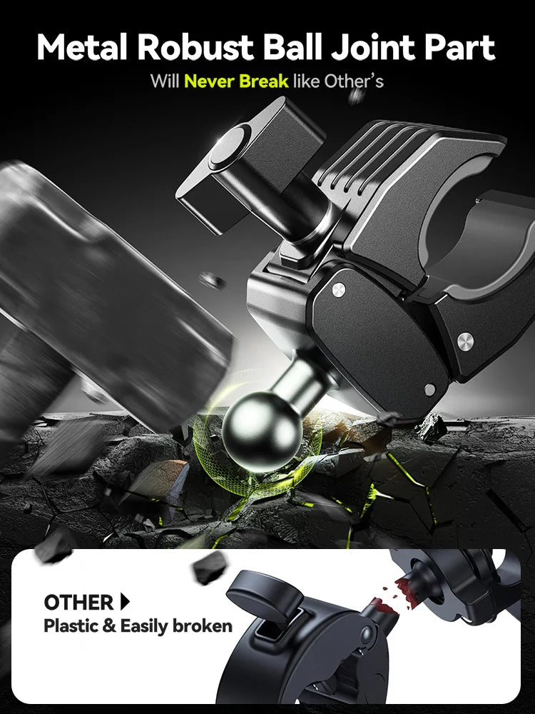 JOYROOM 360° Anti-Vibration Motorcycle Phone Mount – Universal Shockproof Holder for 4.7–7" Phones