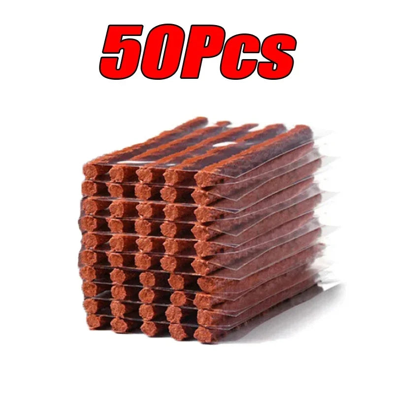 5–50Pcs Tubeless Tyre Puncture Repair Rubber Strips – Car Motorcycle Truck Vacuum Tire Repair – 100×6mm Butyl Rubber – $14