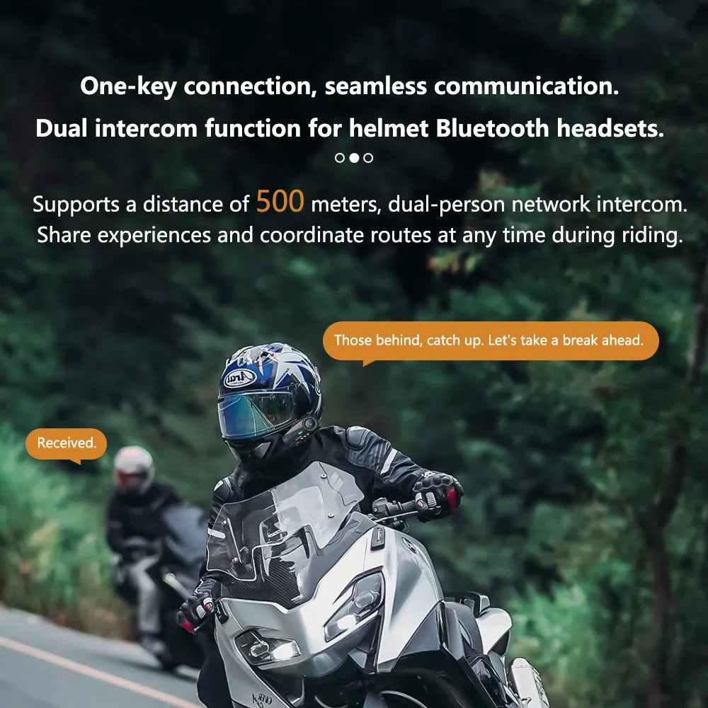 Motorcycle Bluetooth Headset – Wireless Helmet Intercom with Camera
