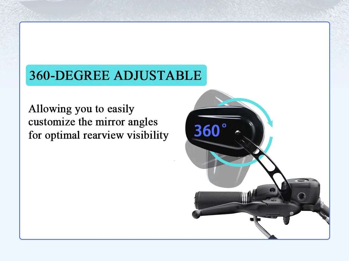 WOWTK Harley-Davidson 360° Adjustable Handlebar Rearview Mirror Pair 5/16" 24 UNF for Touring Sportster Softail Dyna Road King Electra Glide Fat Boy 1982-2026