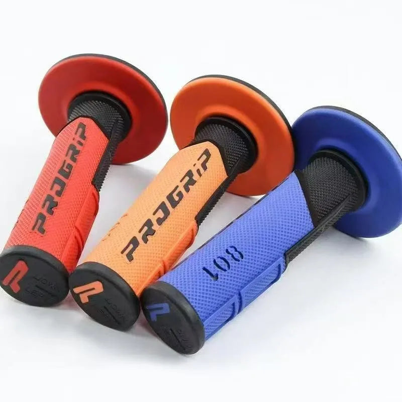 Motorcycle Handlebar Grips Universal Left 22mm Right 24mm 7/8" Rubber Tacky Gel Anti-Slip Vibration Reduction Off-Road Hand Grips Direct Install for Motorcycle ATV Motocross Dirt Bike – 7 Colors