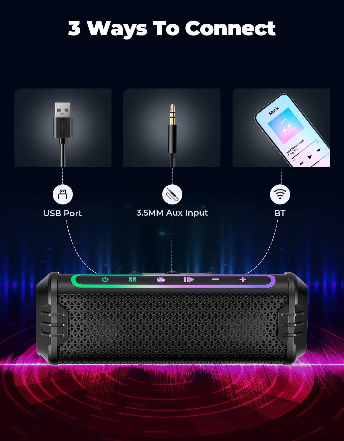 Motorcycle Speakers – KEMIMOTO Waterproof Bluetooth, USB & LED Audio