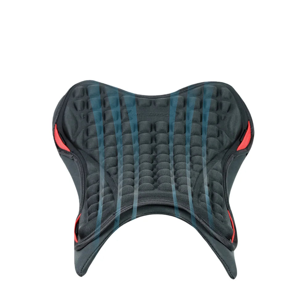 Black Comfort Gel Motorcycle Seat Pad Breathable Universal Shock Absorbing Cushion Bike Seat Cover for Advanced Mountain Riding