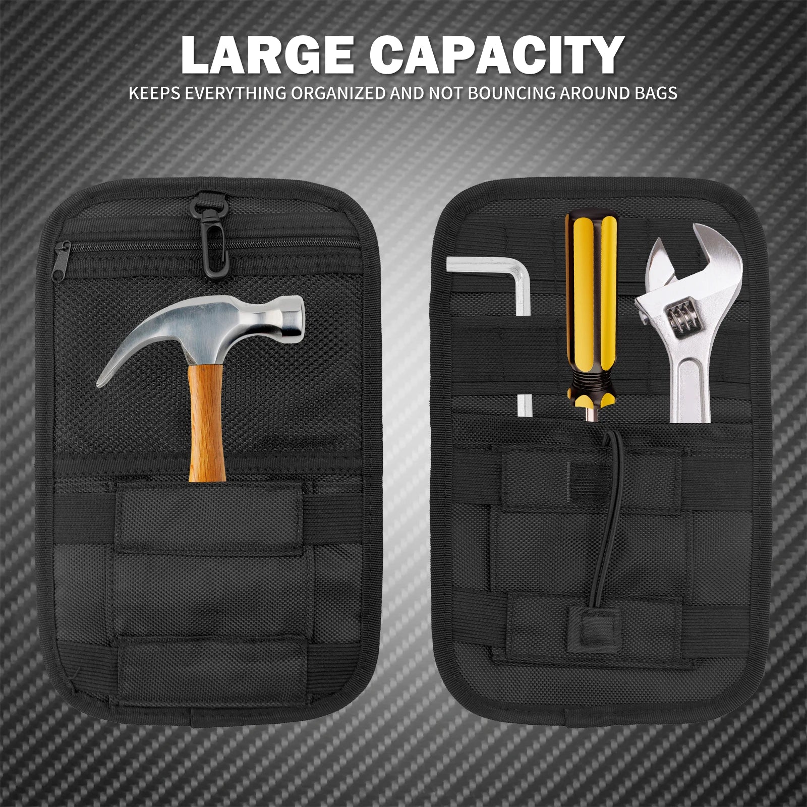 MACTIONS Motorcycle Saddlebag Organizer Hard Bags Inner Storage Case for Harley Touring Road King Street Glide Electra Glide Dyna Softail 1993-Up – Nylon Waterproof Zippered Pockets